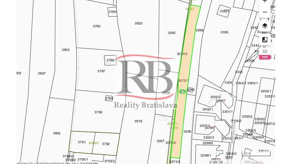 Perspektívna záhrada v Karlovej Vsi na predaj