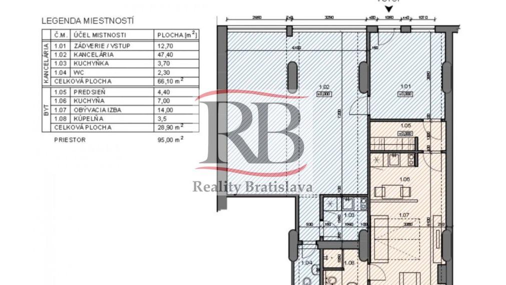 Na predaj obchodný/administratívny priestor so služobným bytom, 95 m²