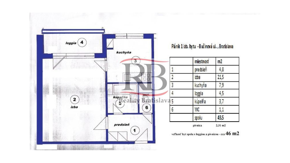 Byt na prenájom - ul. Bučinová, Bratislava II TOP