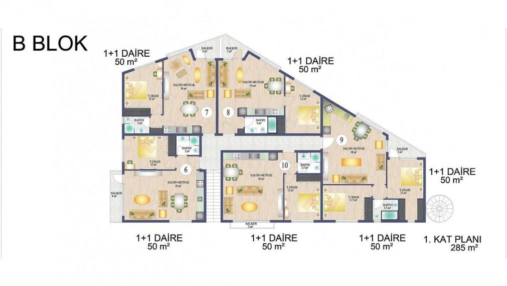 Byty v komplexe s bazénom v Alsancaku Severný Cyprus