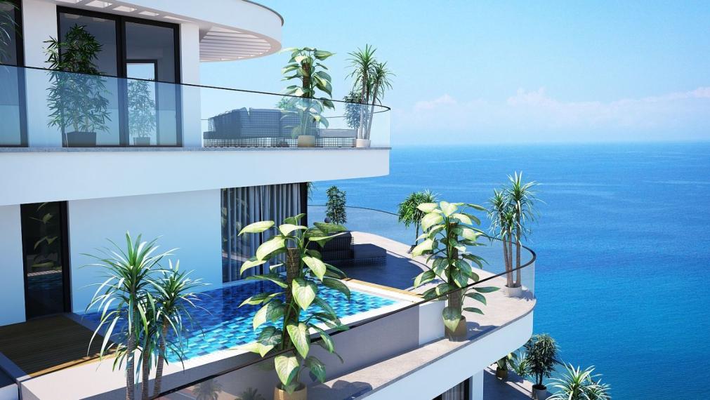 Apartmány s výhľadom na more a prírodu na predaj v Gaziverene, Severný Cyprus