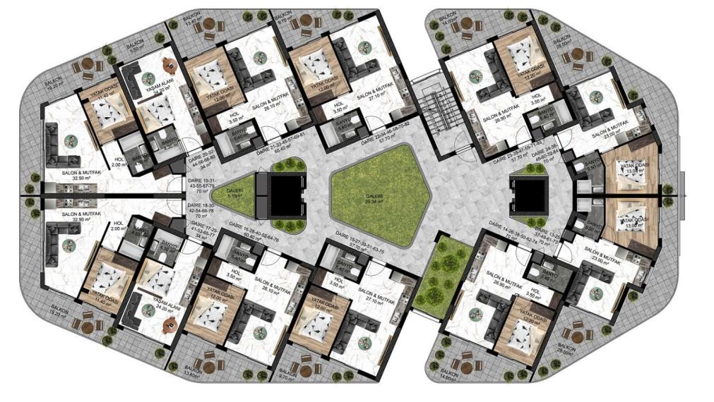 Apartmány s výhľadom na more a prírodu na predaj v Gaziverene, Severný Cyprus