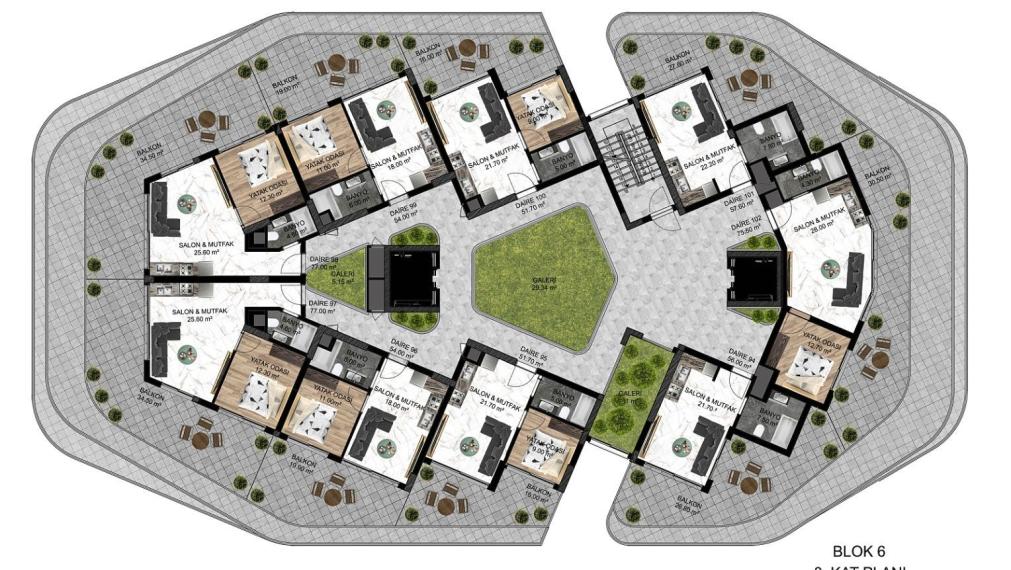Apartmány s výhľadom na more a prírodu na predaj v Gaziverene, Severný Cyprus
