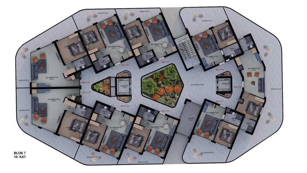 Apartmány s výhľadom na more a prírodu na predaj v Gaziverene, Severný Cyprus