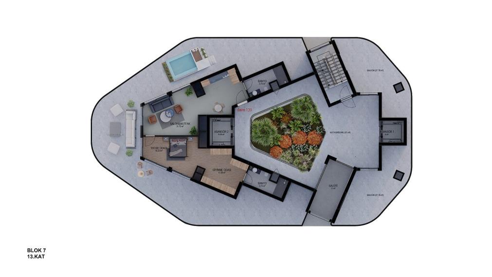 Apartmány s výhľadom na more a prírodu na predaj v Gaziverene, Severný Cyprus