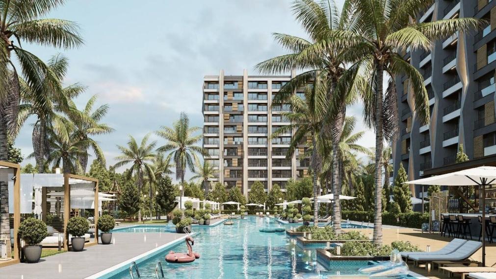 Priestranné byty s 1 alebo 2 spálňami v Aksu Altıntaş s bazénom