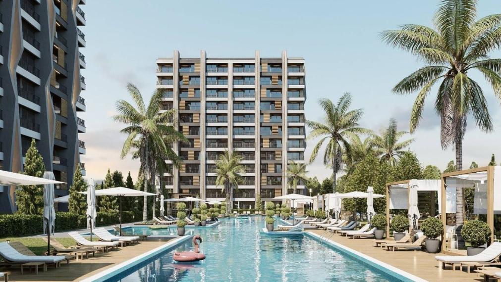 Priestranné byty s 1 alebo 2 spálňami v Aksu Altıntaş s bazénom