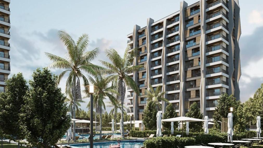 Priestranné byty s 1 alebo 2 spálňami v Aksu Altıntaş s bazénom