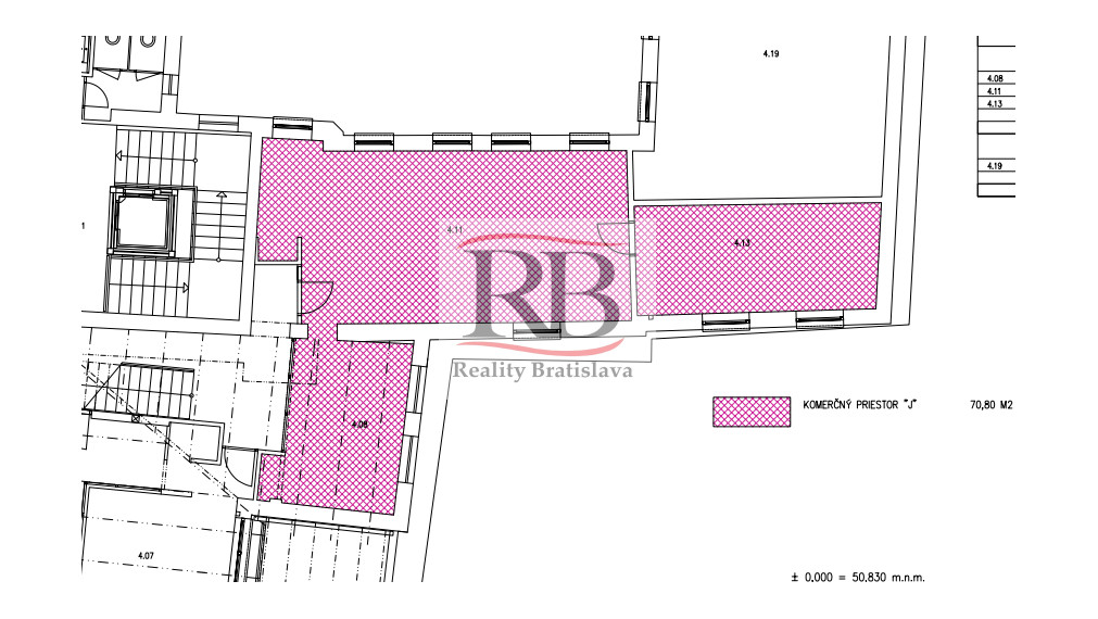 Svetlá 2-kancelária s kuchynkou v reprezentatívnom historickom objekte v centre, 70,80 m2