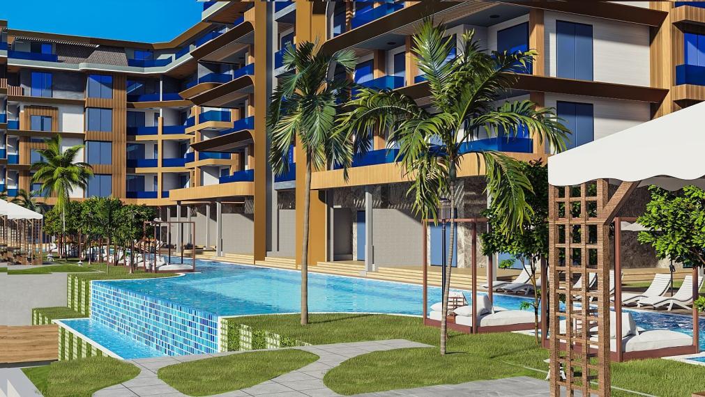 Nehnuteľnosti s panoramatickým výhľadom na more a mesto v Alanyi