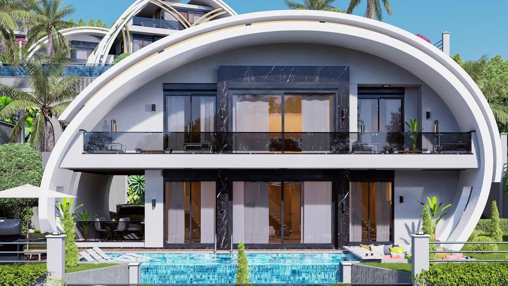 Vila so súkromnou záhradou a infinity pool v Alanyi