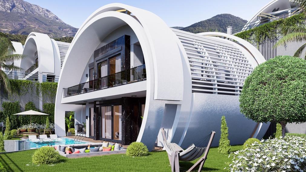 Vila so súkromnou záhradou a infinity pool v Alanyi