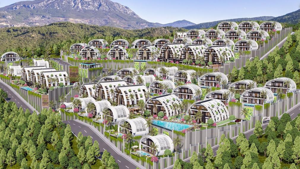 Vila so súkromnou záhradou a infinity pool v Alanyi