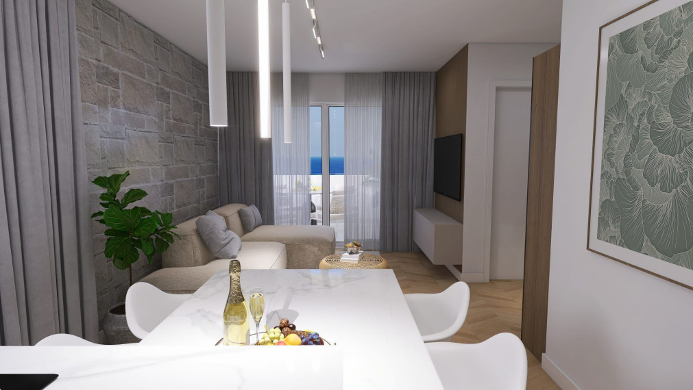 Štýlový 3-izbový byt v novostavbe pri mori – Mandre, Pag