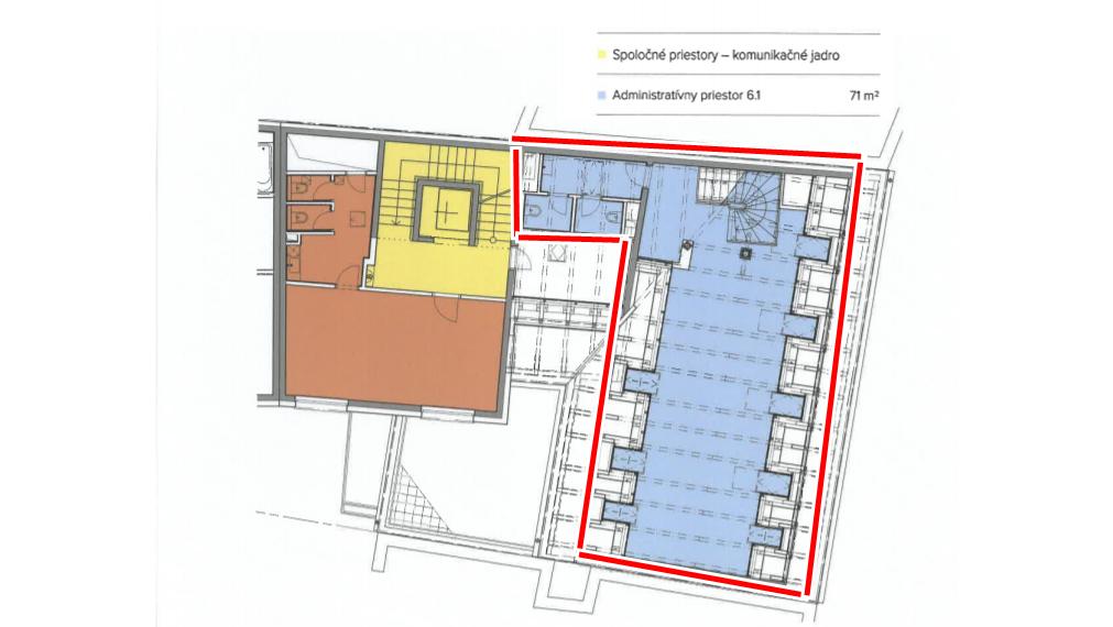 Reprezentatívne kancelárie v centre s parkovaním a terasou, 235m2 + 25m2 terasa