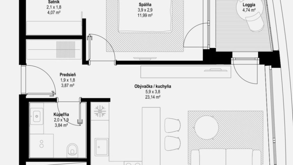 Byt na prenájom - ul. Bottova, Bratislava I TOP