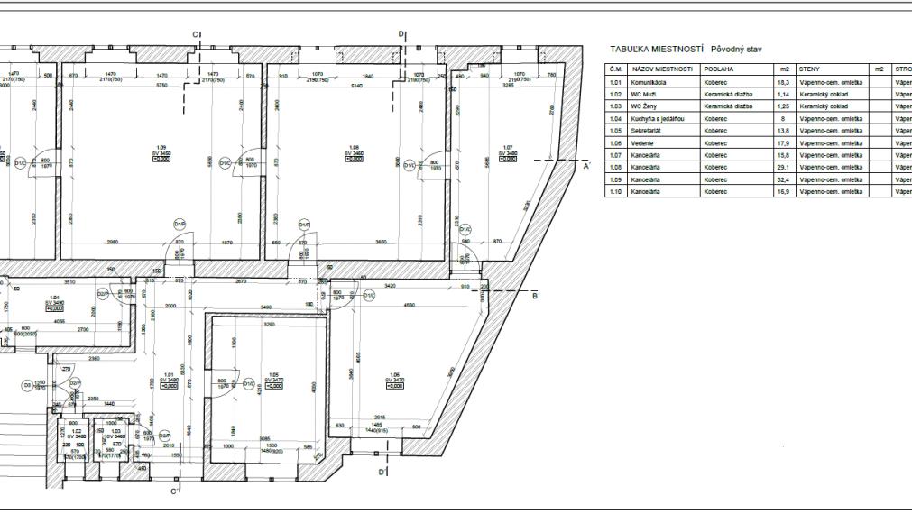 Uzavretý admin. celok v krásnej historickej budove, 155m2, 2 parkovacie miesta