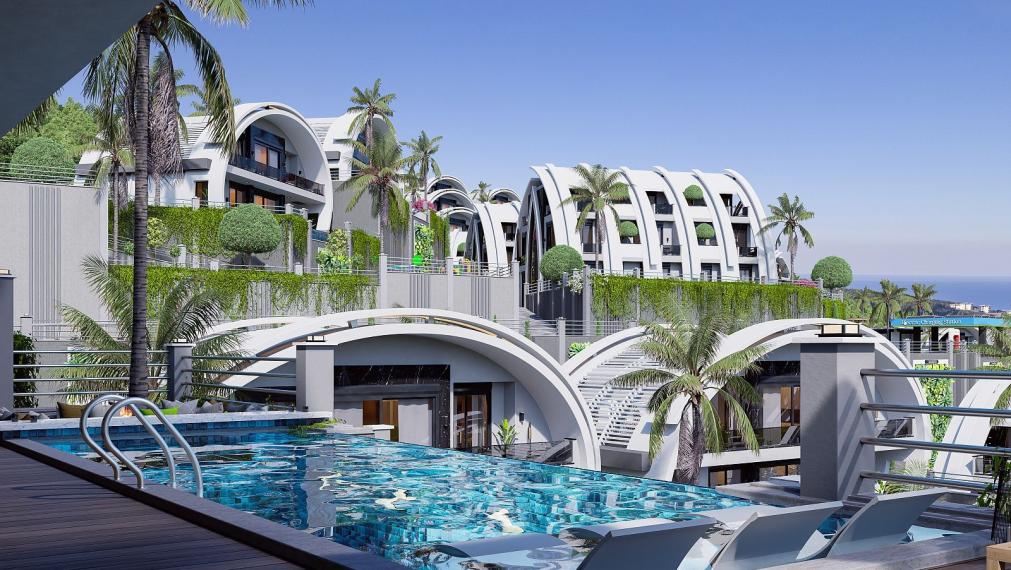 Vila so súkromnou záhradou a infinity pool v Alanyi