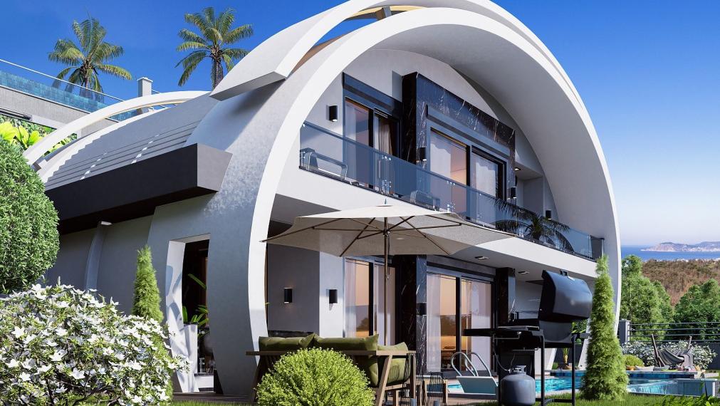 Vila so súkromnou záhradou a infinity pool v Alanyi