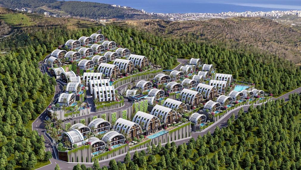 Vila so súkromnou záhradou a infinity pool v Alanyi