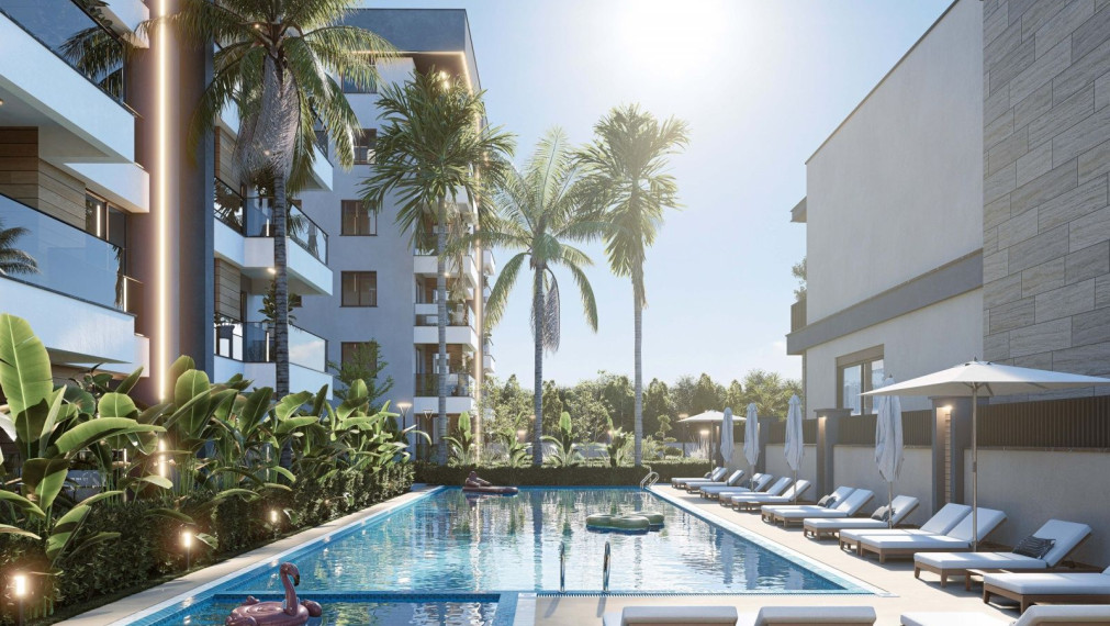 2-izbový byt blízko letiska s otvorenou kuchyňou v komplexe v Altıntaşi