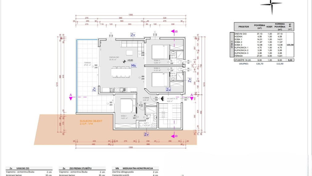 3-izbový byt, 103,90 m², novostavba – Šibenik, Grebaštica