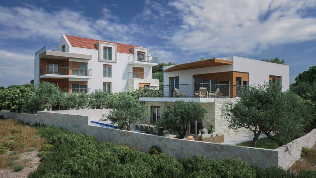 Luxusný apartmán s terasou a výhľadom na more v Stivašnici, 79,60 m²