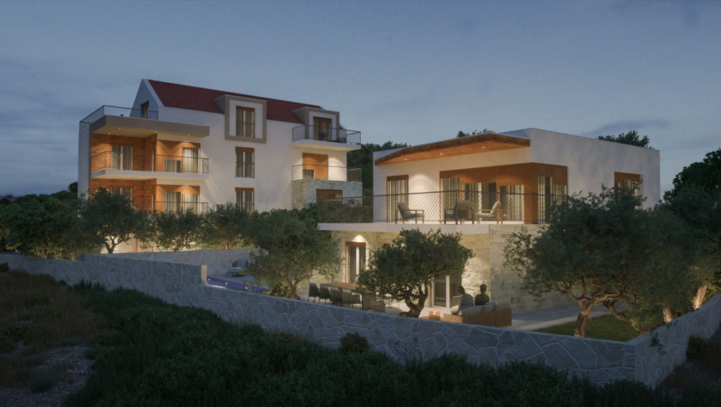 Luxusný apartmán s terasou a výhľadom na more v Stivašnici, 79,60 m²