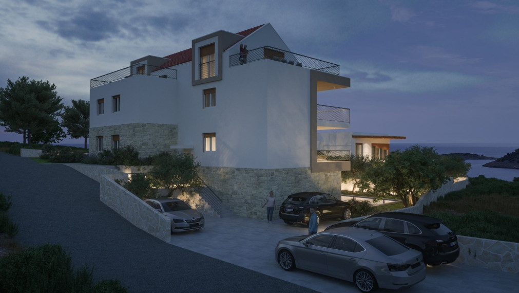 Luxusný apartmán s terasou a výhľadom na more v Stivašnici, 79,60 m²