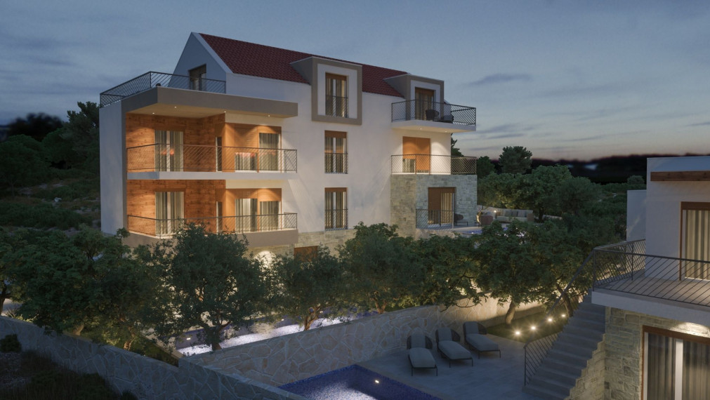 Luxusný apartmán s terasou a výhľadom na more v Stivašnici, 79,60 m²