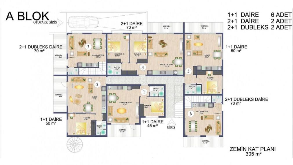 Byty v komplexe s bazénom v Alsancaku Severný Cyprus