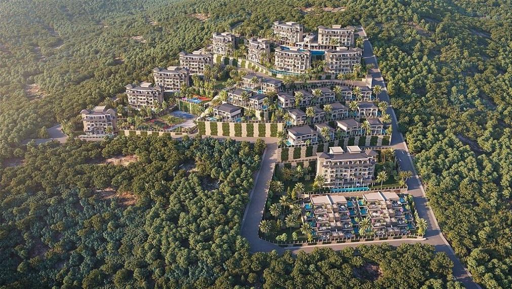 Apartmány s výhľadom na more a mesto v projekte hotelového konceptu v Alanyi