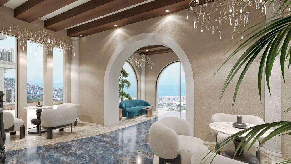 Apartmány s výhľadom na more a mesto v projekte hotelového konceptu v Alanyi