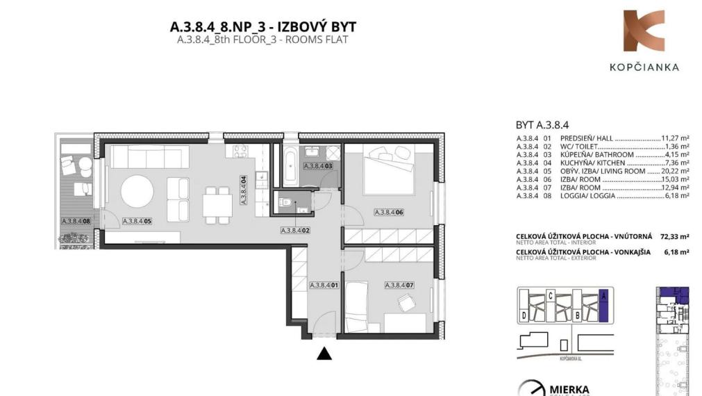 3-izbový byt s pekným výhľadom na predaj - Bratislava V TOP