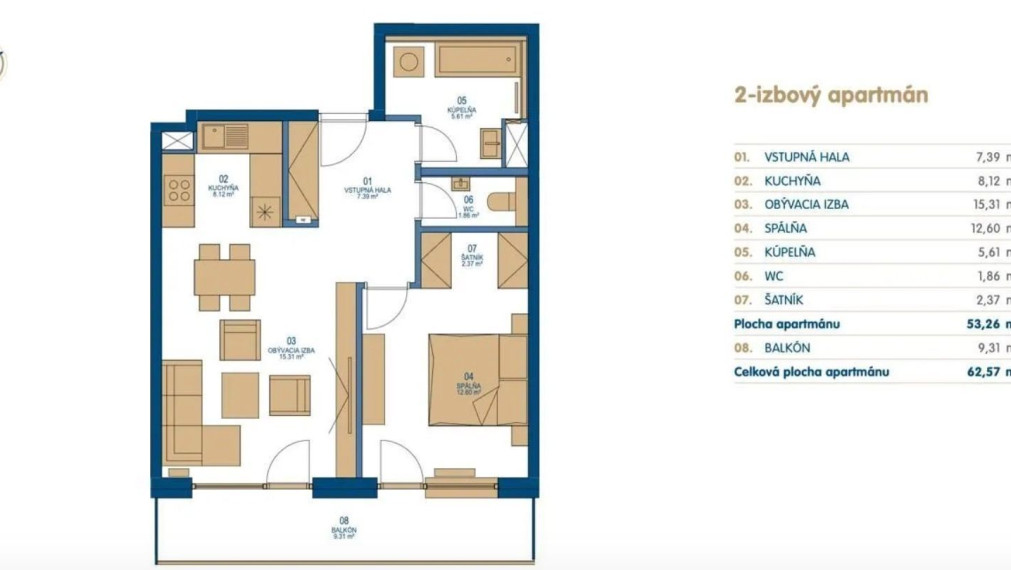 2-izbový byt v projekte Urban Residence na prenájom - Bratislava III TOP