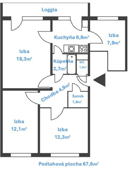 Na predaj svetlý 4-izbový byt - ul. Landauova, Bratislava IV 