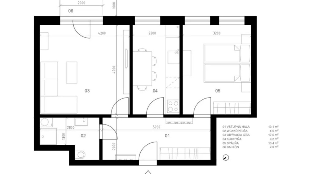 Na prenájom 2 izbový byt s balkónom - ul. Bartoškova, Bratislava III TOP