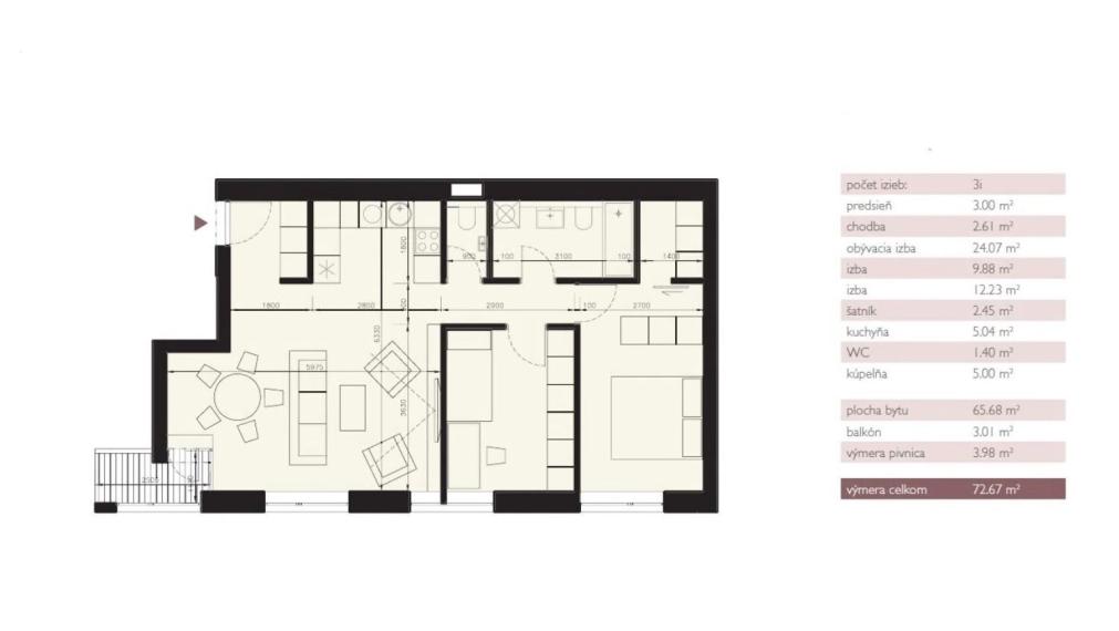 Na predaj nadštandardne zariadený 3-izbový byt v novostavbe - Bratislava III TOP