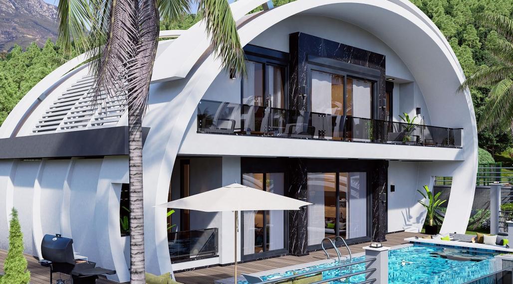 Vila so súkromnou záhradou a infinity pool v Alanyi