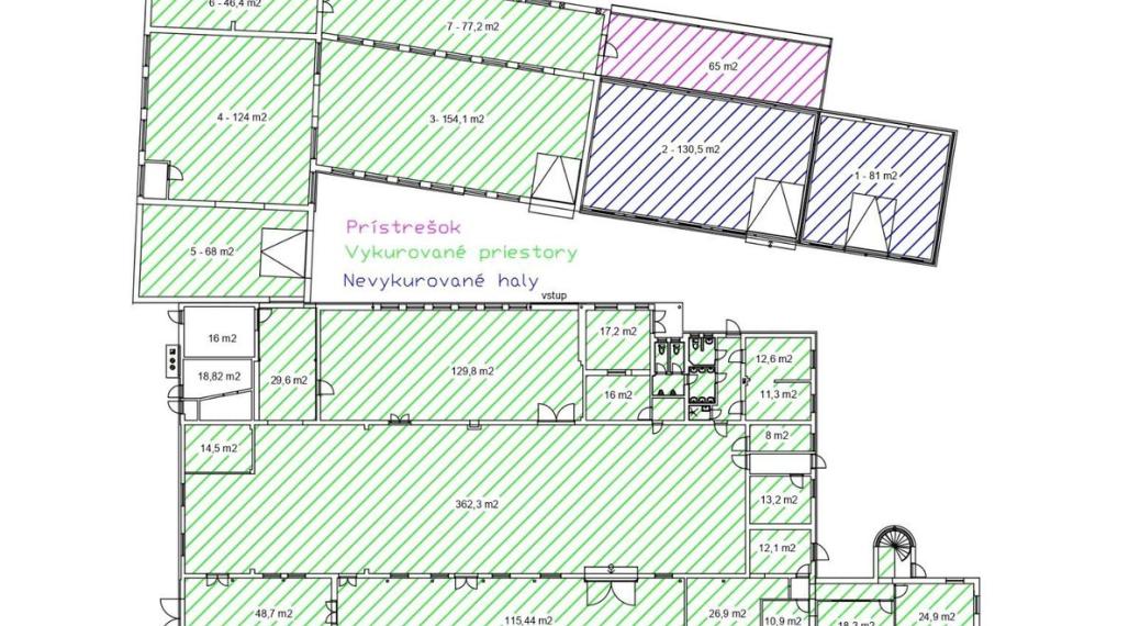 Priemyselný areál s výrobnými halami, Beluša, okres Púchov