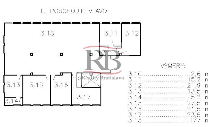 Celok kancelárií v blízkosti Klientskeho centra, Trnavská cesta, 310m2 - fotografia 10