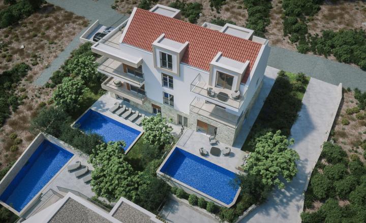 Luxusný apartmán s terasou a výhľadom na more v Stivašnici, 79,60 m²