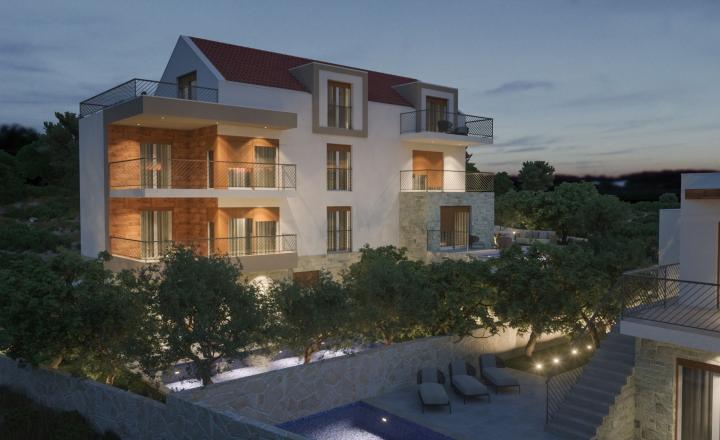 Luxusný apartmán s terasou a výhľadom na more v Stivašnici, 79,60 m² - fotografia 8
