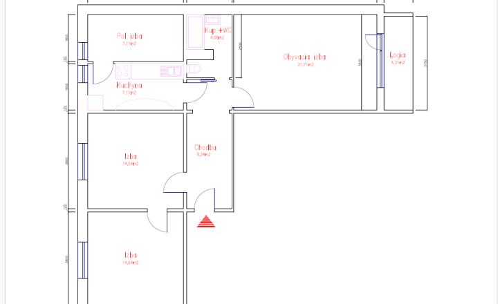 Na predaj priestranný 3,5-izbový byt s loggiou, 82,64 m² – Zimná ulica, Bratislava - fotografia 9